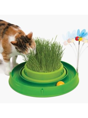 Catit Circuit Ball Toy with Grass Planter