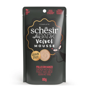 Schesir Cat After Dark Velvet Mousse Chicken & Beef (6 Sachets x 80g)