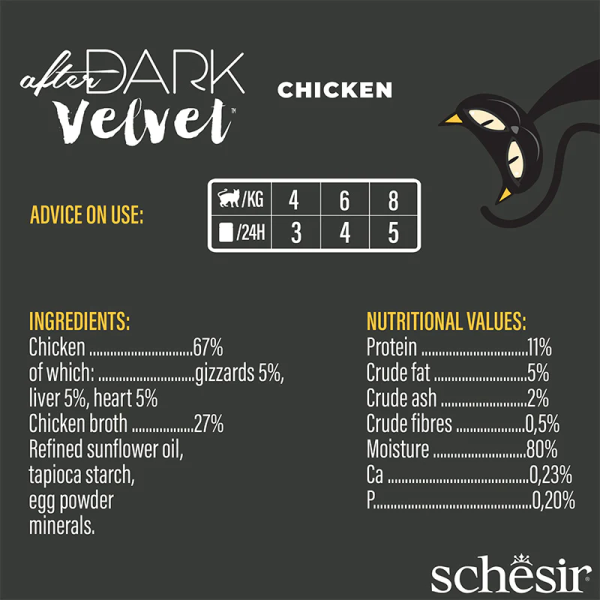 Schesir Cat After Dark Velvet Mousse Chicken (6 Sachets x 80g)