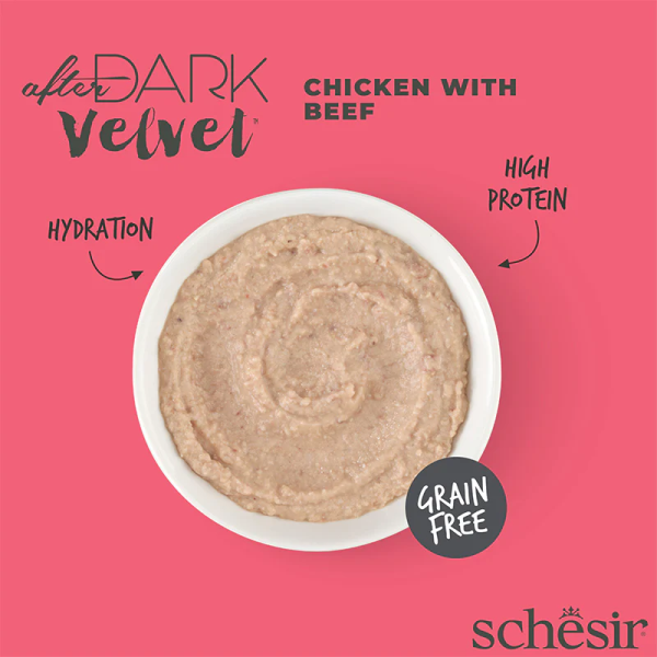Schesir Cat After Dark Velvet Mousse Chicken & Beef (6 Sachets x 80g)