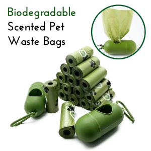 Biodegradable Pet Waste Litter Bag Environment Friendly Portable Travel Scented Poop Bags for Cats Dogs