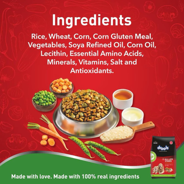 DROOLS 100% VEGETARIAN DRY DOG FOOD 3kg