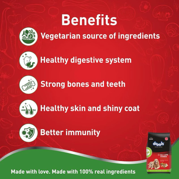 DROOLS 100% VEGETARIAN DRY DOG FOOD 3kg
